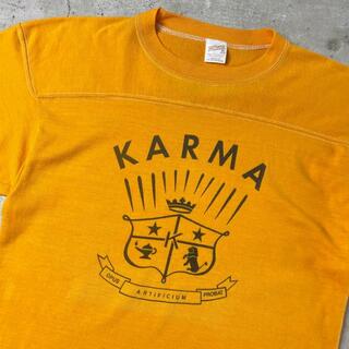 USA製 70年代〜80年代 KARMA プリント フットボールTシャツ メンズM(Tシャツ/カットソー(半袖/袖なし))