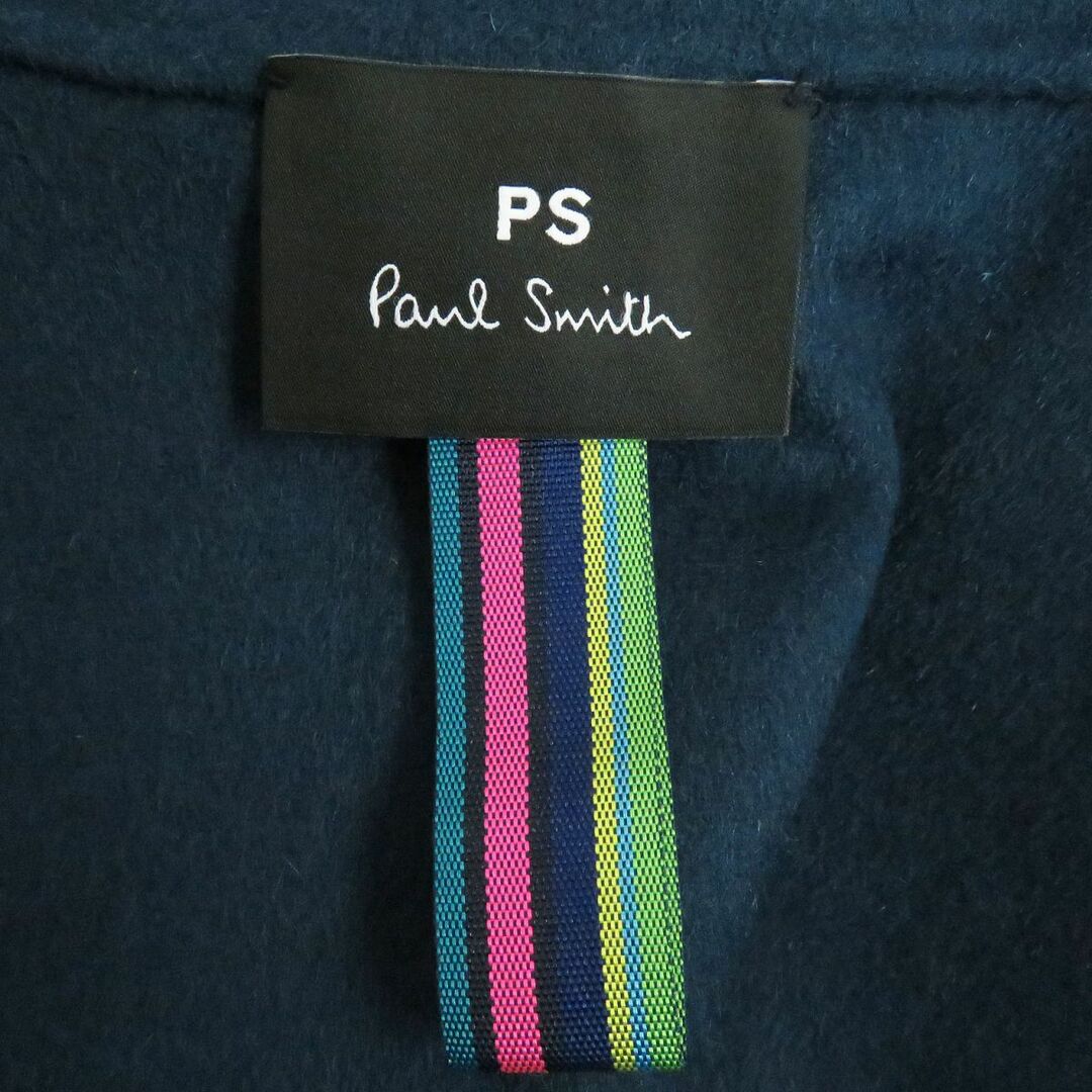 Paul Smith(ポールスミス)の美品□PS Paul Smith/ポールスミス 無地 ダブルブレスト ミドル丈 チェスターコート/ウールコート ネイビー 42L 正規品 レディースオススメ レディースのジャケット/アウター(チェスターコート)の商品写真