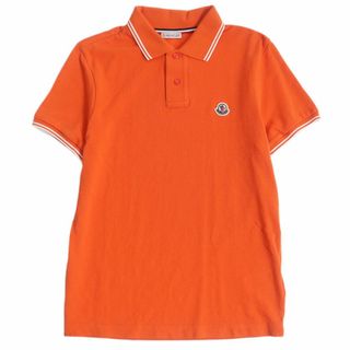 モンクレール(MONCLER)の美品□20SS MONCLER/モンクレール MAGLIA POLO MANICA CORTA ロゴワッペン コットン100％ 半袖ポロシャツ/カットソー オレンジ XS 正規品(ポロシャツ)