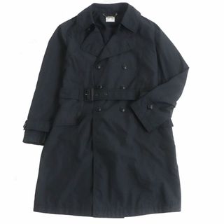 アルマーニ コレツィオーニ(ARMANI COLLEZIONI)の良品□ARMANI COLLEZIONI/アルマーニコレツォーニ ロゴボタン ロング丈 トレンチコート/ナイロンコート ブラック 50 イタリア製 メンズ(ダウンジャケット)