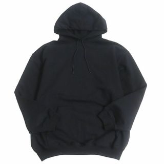 バレンシアガ(Balenciaga)の美品□BALENCIAGA/バレンシアガ 508184 バックロゴプリント コットン100％ プルオーバー スウェットパーカー/フーディー ブラック S 正規品(パーカー)