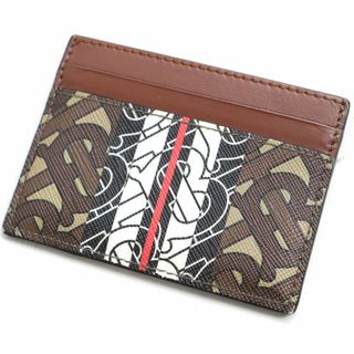 チャンピオン(Champion)の極美品◆BURBERRY バーバリー 8020401 TBモノグラム レザーカードケース/パスケース ブラウン メンズ オススメ◎(名刺入れ/定期入れ)