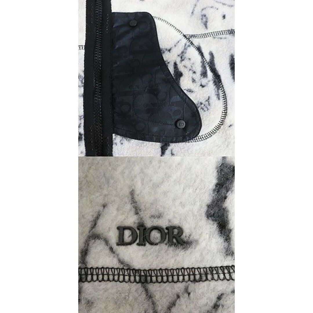 Dior(ディオール)の極美品□21AW DIOR ディオール オム×ピータードイグ オブリーク 総柄 リバーシブル フリースジャケット/ナイロンブルゾン 白系 XS 伊製 メンズのジャケット/アウター(ブルゾン)の商品写真