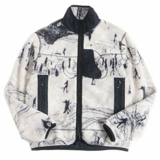 ディオール(Dior)の極美品□21AW DIOR ディオール オム×ピータードイグ オブリーク 総柄 リバーシブル フリースジャケット/ナイロンブルゾン 白系 XS 伊製(ブルゾン)