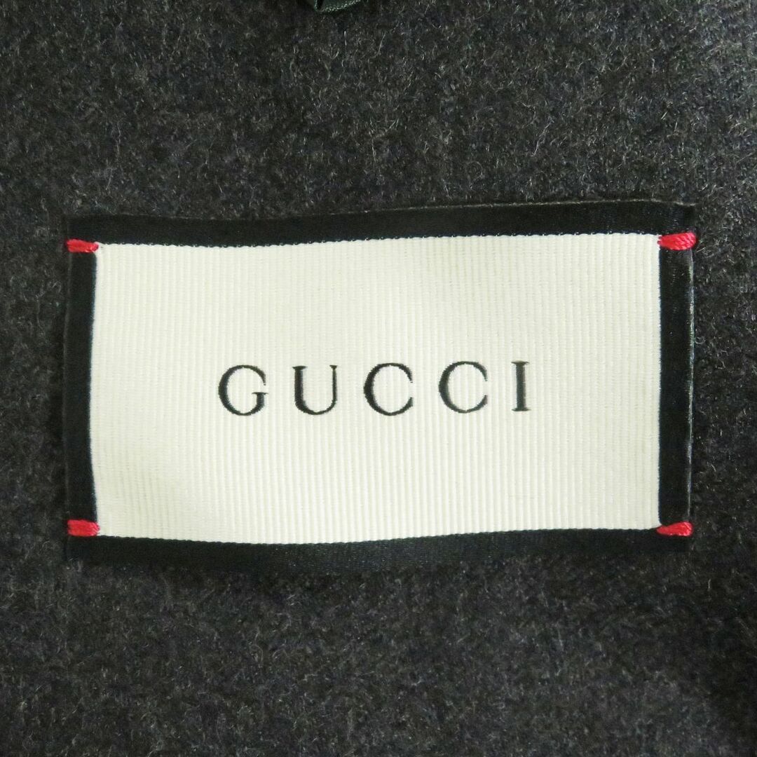 Gucci(グッチ)の極美品□GUCCI/グッチ 502525 ロゴエンブレムボタン Bee ウール100％ シングル テーラードジャケット/ブレザー グレー 50 伊製 正規品 メンズのジャケット/アウター(テーラードジャケット)の商品写真