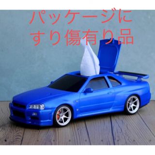 ニッサン(日産)の特価！　ウェットティッシュケース GT-R (BNR34) ブルー(ティッシュボックス)