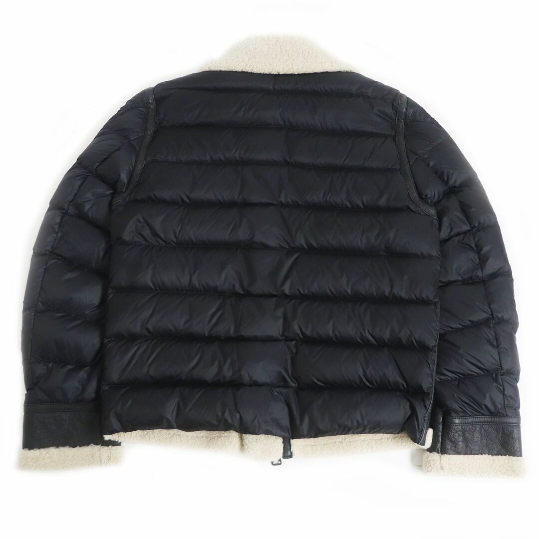 MONCLER(モンクレール)の極美品□MONCLER/モンクレール LAREDO GIUBBOTTO ナイロン切替 WZIP レザー ムートンダウンジャケット/パファージャケット ブラック  2 メンズのジャケット/アウター(ダウンジャケット)の商品写真