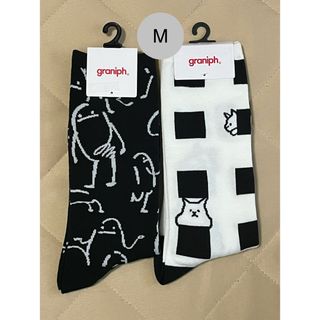 グラニフ(Design Tshirts Store graniph)のグラニフの靴下2足セット(ビューティフルシャドー、ハコヅメキャッツ)(ソックス)