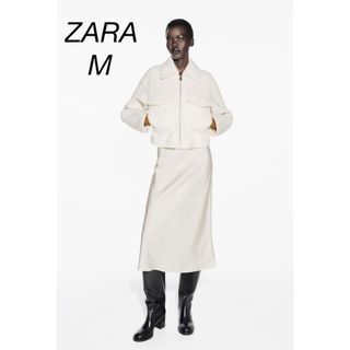 ザラ(ZARA)のZARA ブークレ クロップド ジャケット(ブルゾン)