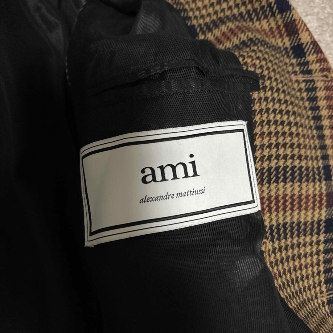 ami(アミ)のAMI Paris 17AW チェック柄ステンカラーコート 46 メンズのジャケット/アウター(ステンカラーコート)の商品写真