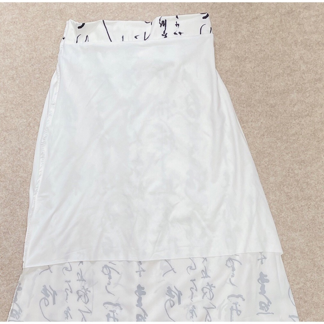 漢字 行書 ロングスカート 漢服 中華 書道 書家 レディースのスカート(ロングスカート)の商品写真