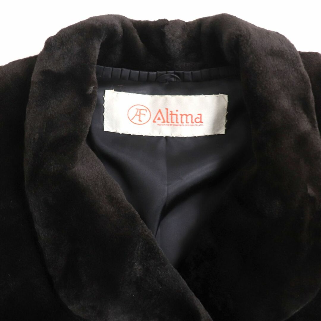 極美品◆Altima アルティマ  MINK　シェアードミンク　本毛皮コート　ダークブラウン　13-15　毛質柔らか◎ レディースのジャケット/アウター(毛皮/ファーコート)の商品写真