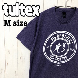 tultex タルテックス プリントtシャツ 紫 パープル 半袖 Mサイズ 古着(Tシャツ/カットソー(半袖/袖なし))