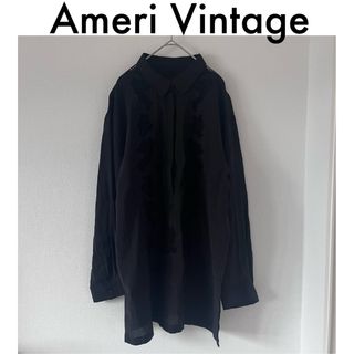 アメリヴィンテージ(Ameri VINTAGE)の完売商品【Ameri】EMBROIDERY SHEER SHIRT ブラック(シャツ/ブラウス(長袖/七分))