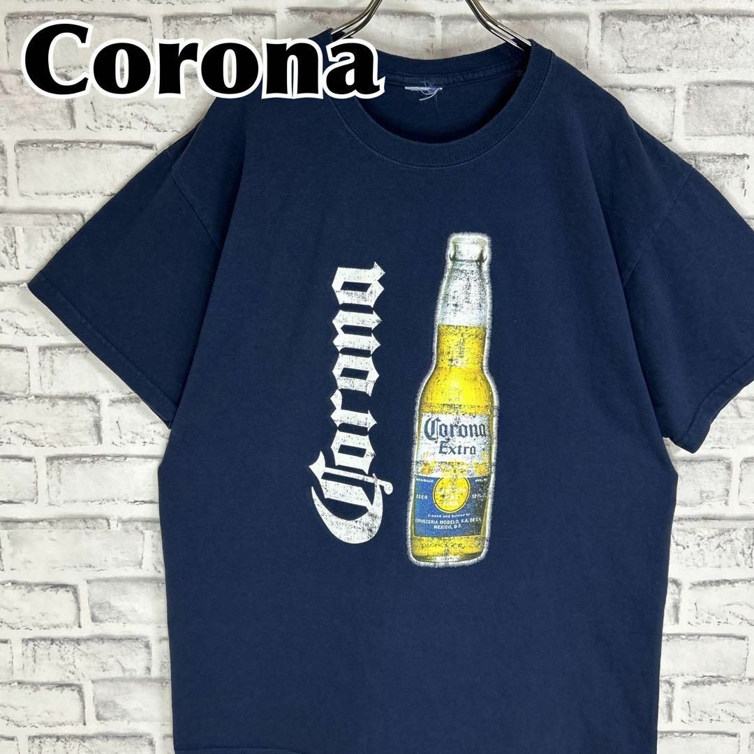 コロナ(コロナ)のCorona コロナエキストラビール 縦ロゴ 瓶 酒 Tシャツ 半袖 輸入品 メンズのトップス(Tシャツ/カットソー(半袖/袖なし))の商品写真