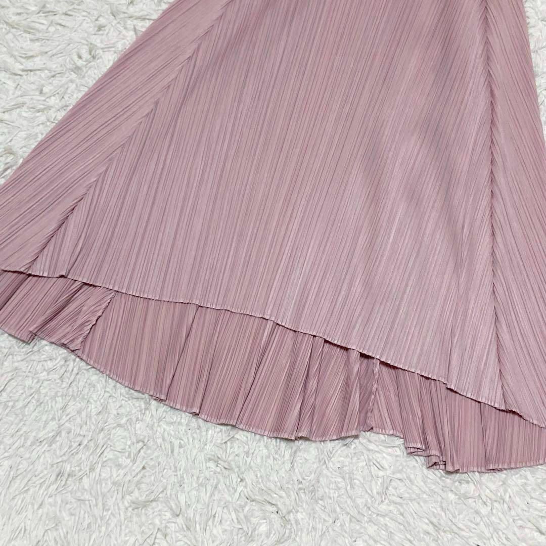 PLEATS PLEASE ISSEY MIYAKE(プリーツプリーズイッセイミヤケ)の極美品　プリーツプリーズ　ロングワンピース　ドロストコード　ピンク レディースのワンピース(ロングワンピース/マキシワンピース)の商品写真