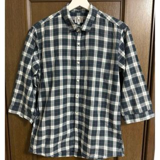 タケオキクチ(TAKEO KIKUCHI)のTK 7分袖　緑　チェックシャツ　Lサイズ　タケオキクチ(シャツ)