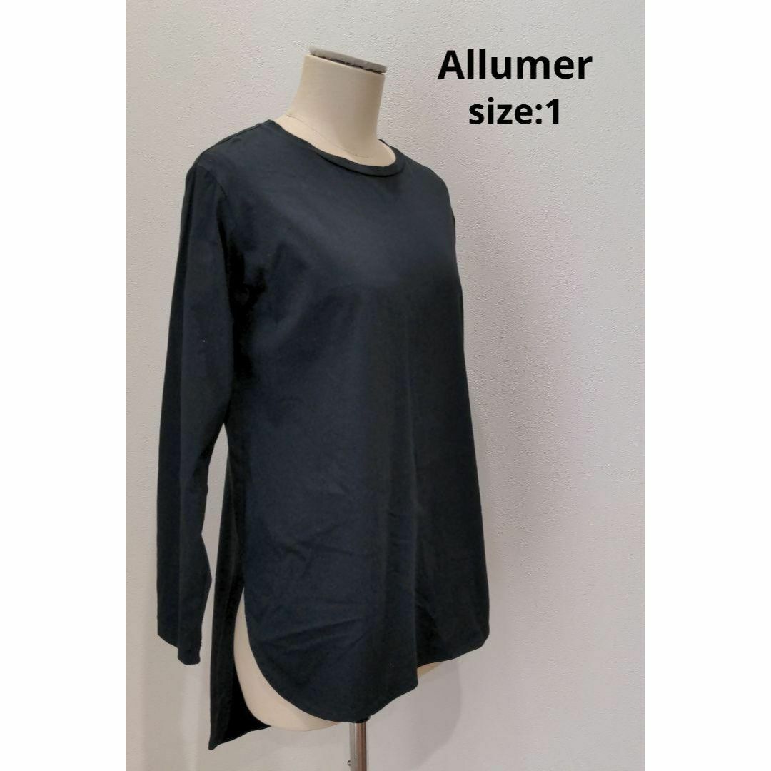 Allumer(アリュメール)のAllumer アリュメール ロンT チュニック丈 ブラック レイヤード 1 レディースのトップス(Tシャツ(長袖/七分))の商品写真