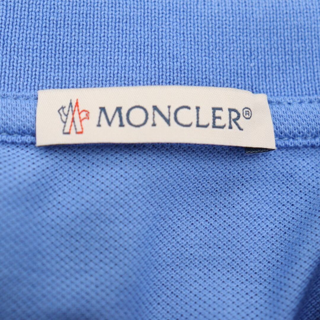 MONCLER(モンクレール)の美品◆MONCLER モンクレール MAGLIA POLO MANICA CORTA ロゴワッペン付き コットン100％ 半袖 ポロシャツ ライトブルー S メンズ メンズのトップス(ポロシャツ)の商品写真