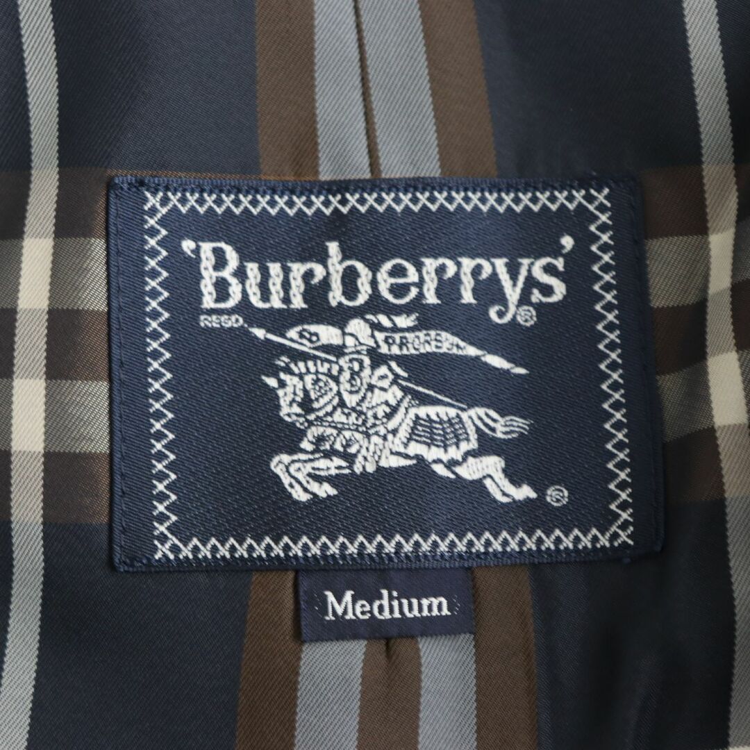 BURBERRY(バーバリー)の美品◆Burberrys バーバリー ヴィンテージ カシミヤ混 トグルボタン 裏地チェック柄 ロング丈 ダッフルコート ネイビー M 正規品 メンズのジャケット/アウター(ダッフルコート)の商品写真