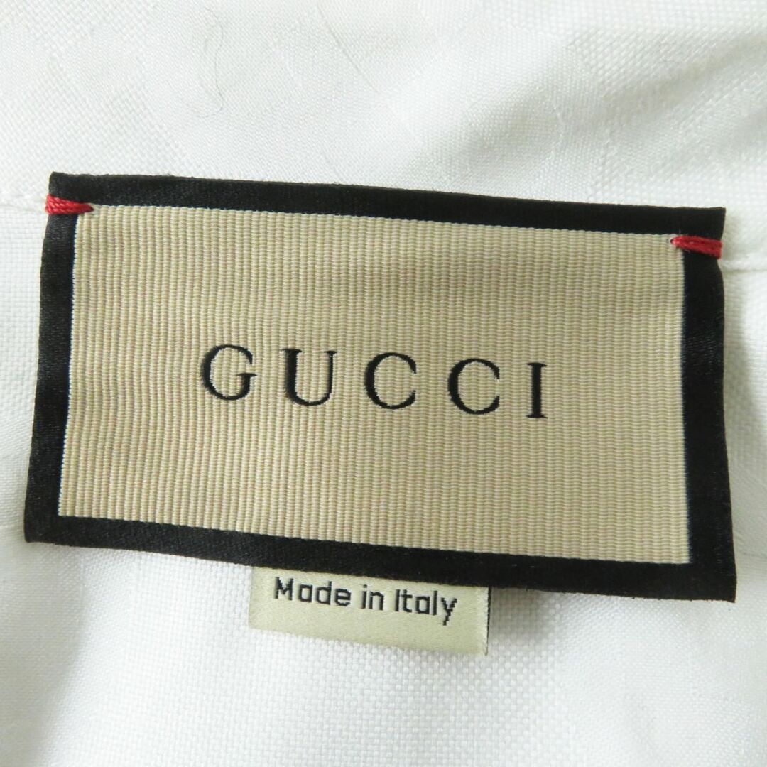 Gucci(グッチ)の極美品◎正規品 イタリア製 GUCCI グッチ 734525 レディース 長袖 コットンポプリンシャツ ポケット付き GG柄 ホワイト 36 レディースのトップス(シャツ/ブラウス(長袖/七分))の商品写真