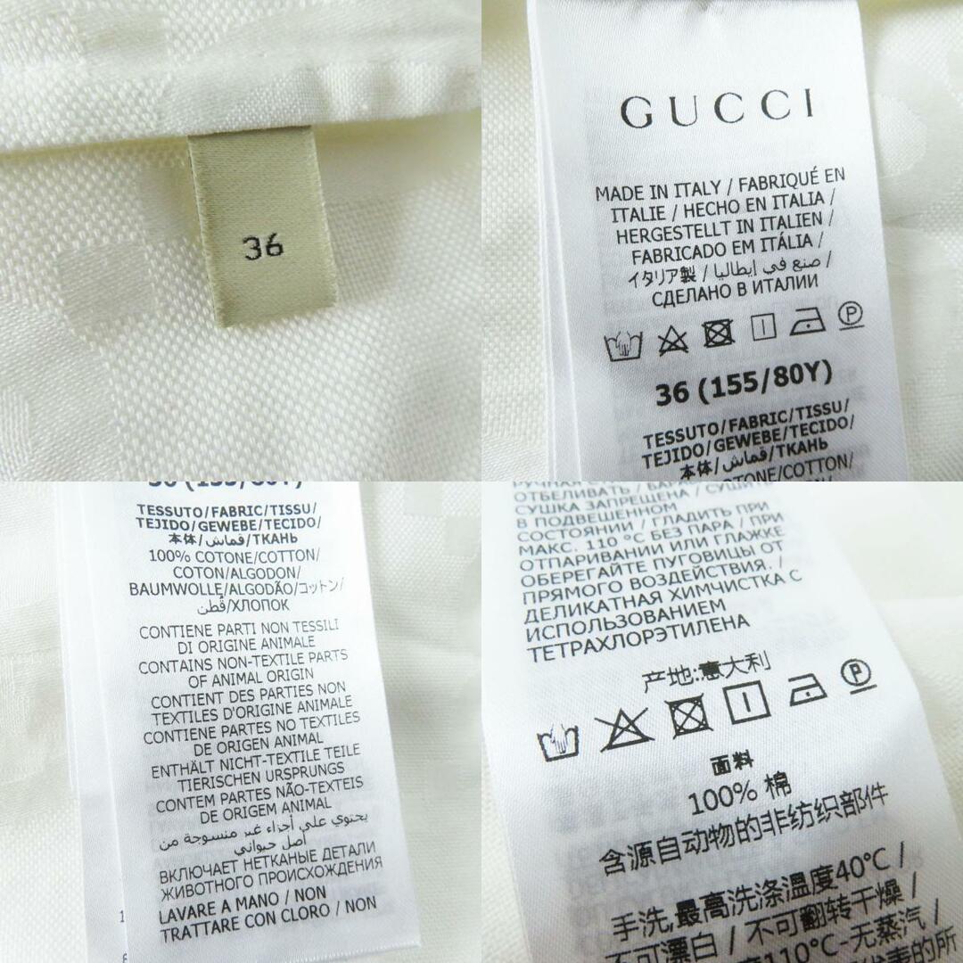 Gucci(グッチ)の極美品◎正規品 イタリア製 GUCCI グッチ 734525 レディース 長袖 コットンポプリンシャツ ポケット付き GG柄 ホワイト 36 レディースのトップス(シャツ/ブラウス(長袖/七分))の商品写真