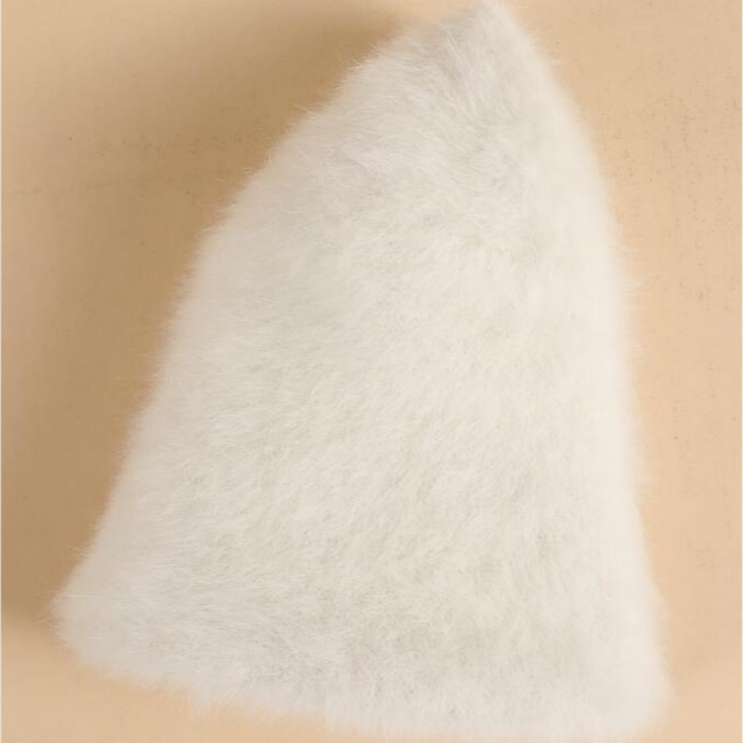【即納】バケットハット 白 ホワイト ファー バケハ インポート 防寒 ニット帽 レディースの帽子(ハット)の商品写真