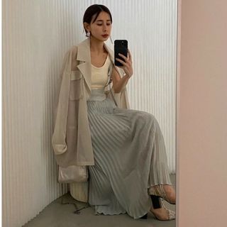 アメリヴィンテージ(Ameri VINTAGE)のAMERI アメリ 3WAY PLEATS SKIRT【新品未使用】(ロングスカート)