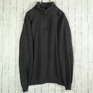 ディッキーズ(Dickies)の【US古着】Dickies ハーフジップアップセーター ニット ダークグレー M(ニット/セーター)