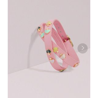 ケイトスペードニューヨーク(kate spade new york)の【1回着用】ケイトスペード　 スペード ダブルラップ レザーブレスレット(ブレスレット/バングル)