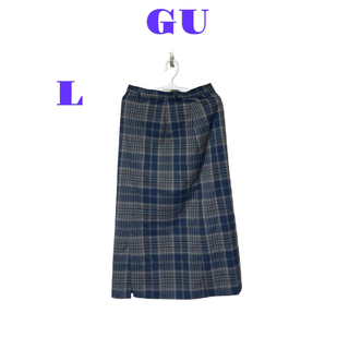 ジーユー(GU)のGUチェック柄ロングスカート(ロングスカート)