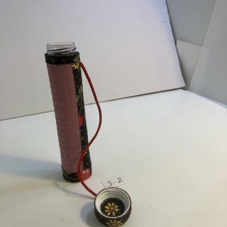 線香筒:ピンクメセキ畳にさくらんぼ柄のお線香筒No.Ｓ-2(お香/香炉)