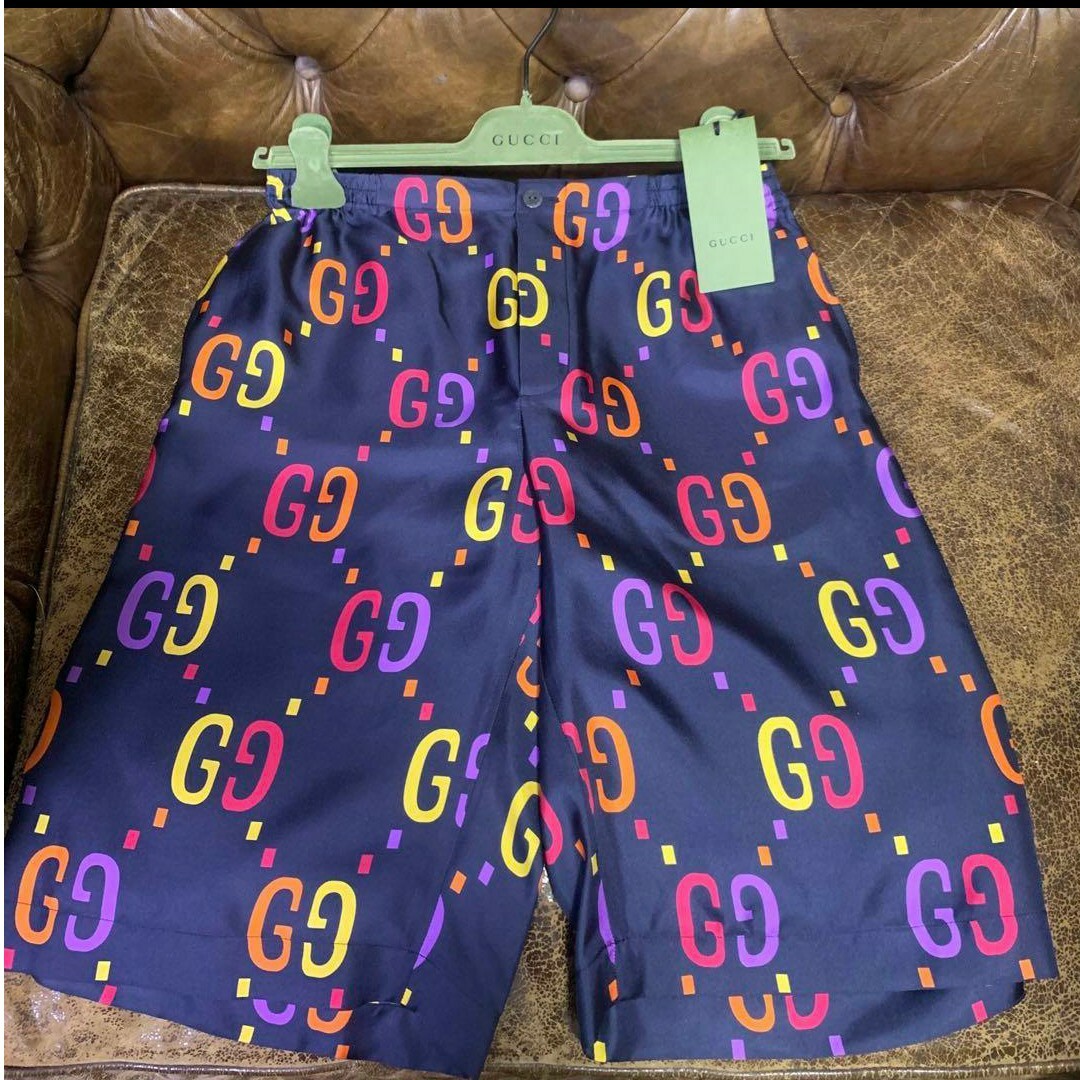 Gucci - GUCCI NAVY BLUE Silk shorts 44の通販 by rion0623's shop