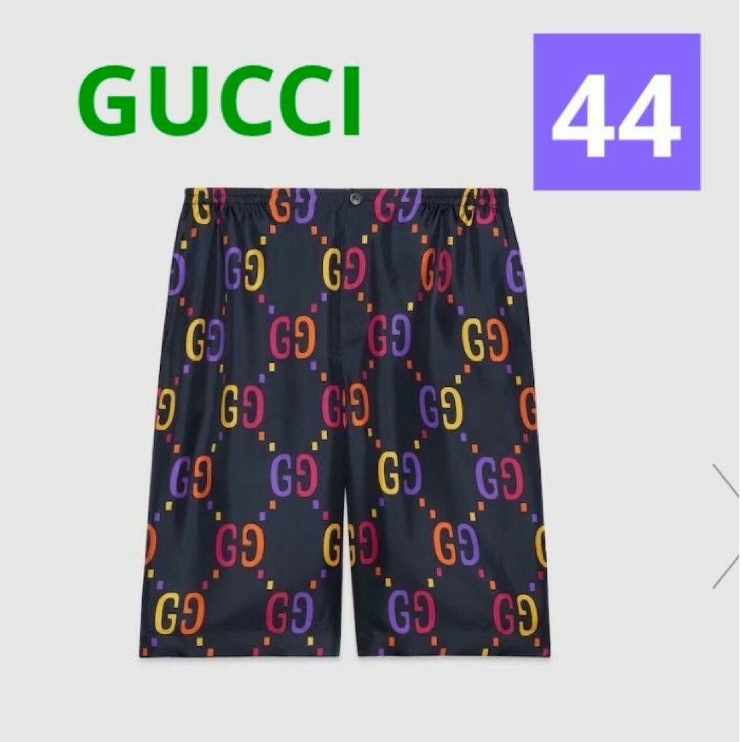 Gucci - GUCCI NAVY BLUE Silk shorts 44の通販 by rion0623's shop