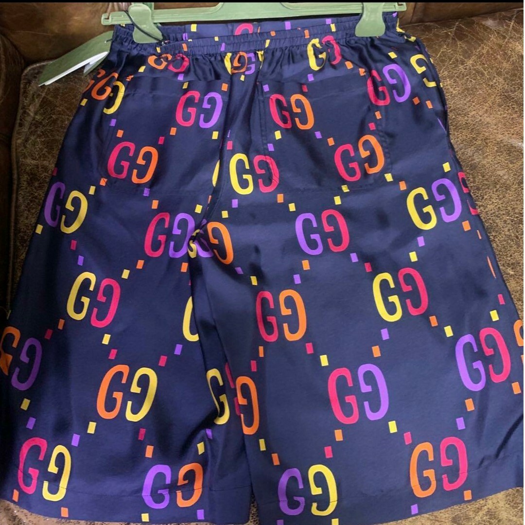 Gucci - GUCCI NAVY BLUE Silk shorts 44の通販 by rion0623's shop