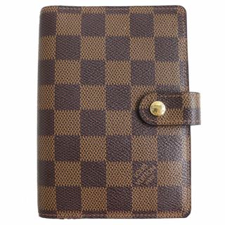 LOUIS VUITTON - 美品△LOUIS VUITTON ルイヴィトン R20700 アジェンダPM ダミエ・エベヌ 手帳カバー ノートカバー ブラウン系 茶系 スペイン製