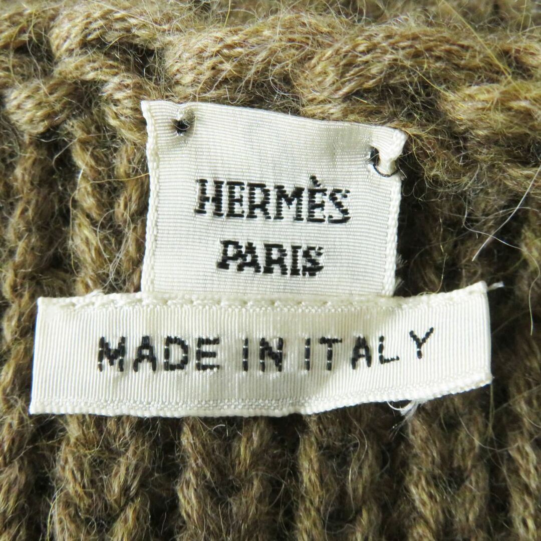 Hermes(エルメス)の美品◎正規品 イタリア製 HERMES エルメス レディース レザーベルト付き アルパカ100％ 半袖 ニットワンピース ブラウン系 36 箱・タグ付き レディースのワンピース(ミニワンピース)の商品写真