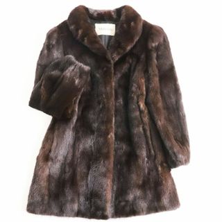 美品●Malvoisie マルボワジー MINK ミンク 本毛皮ショートコート ジャケット ダークブラウン 9号 毛質艶やか・柔らか◎(毛皮/ファーコート)