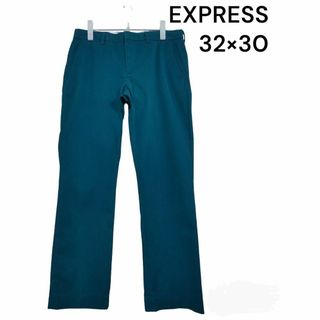 エクスプレス(EXPRESS)のEXPRESS　エクスプレス　コットンパンツ　32×30　ターコイズブルー　古着(その他)