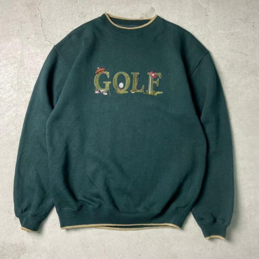 90年代 GOLF ロゴ刺繍 リブライン スウェットシャツ メンズL相当 メンズのトップス(スウェット)の商品写真