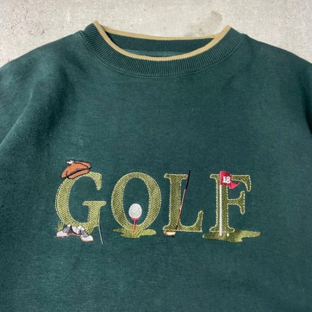 90年代 GOLF ロゴ刺繍 リブライン スウェットシャツ メンズL相当 メンズのトップス(スウェット)の商品写真