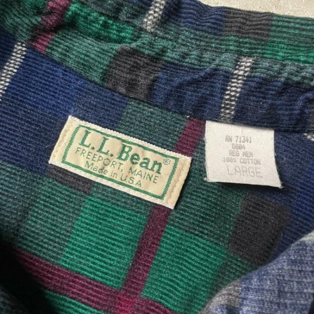 L.L.Bean(エルエルビーン)の80年代 USA製  L.L.Bean エルエルビーン コーデュロイシャツ チェックシャツ メンズXL相当 メンズのトップス(シャツ)の商品写真