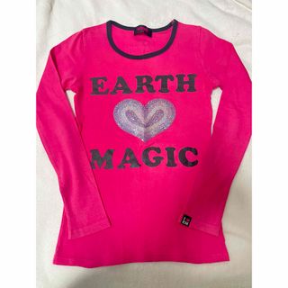 アースマジック(EARTHMAGIC)のアースマジック★ピンクロゴTシャツ★150(Tシャツ/カットソー)