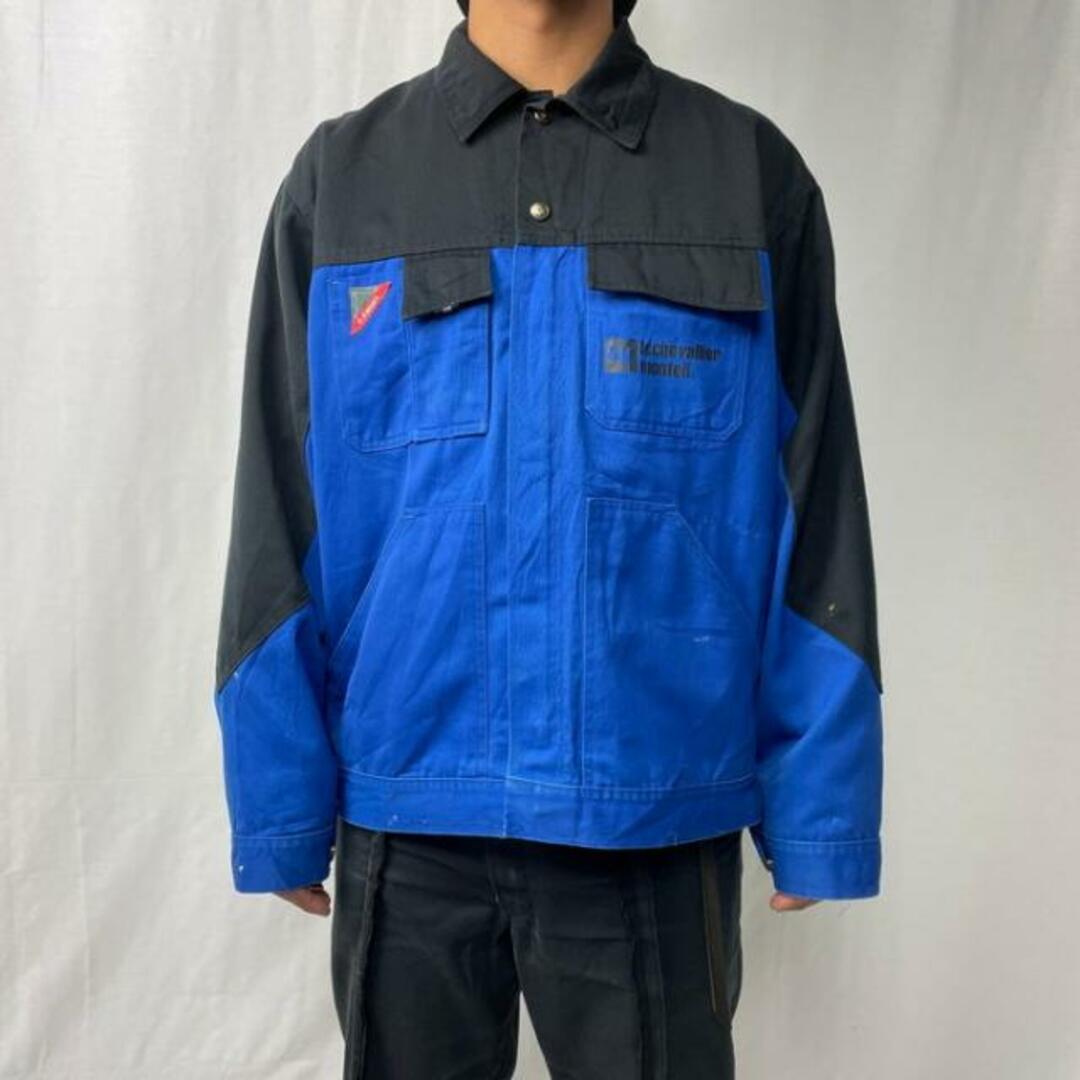 ENGEL WORK WEAR デンマーク ユーロ バイカラー ユーロワークジャケット フルジップ  メンズL-XL相当 ヨーロッパ メンズのジャケット/アウター(カバーオール)の商品写真