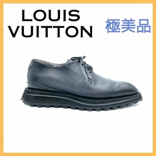 ルイヴィトン(LOUIS VUITTON)のLOUIS VUITTON ルイヴィトン レザー シューズ メンズ ブラック 靴(ローファー/革靴)