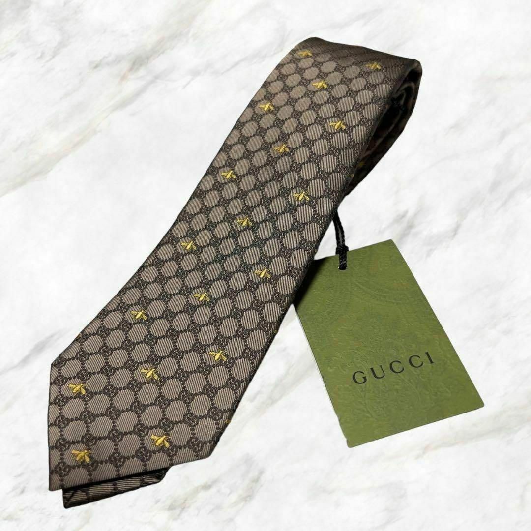 Gucci(グッチ)の【新品未使用】GUCCI グッチ GG柄 シルク100%高級ネクタイ ブラウン メンズのファッション小物(ネクタイ)の商品写真
