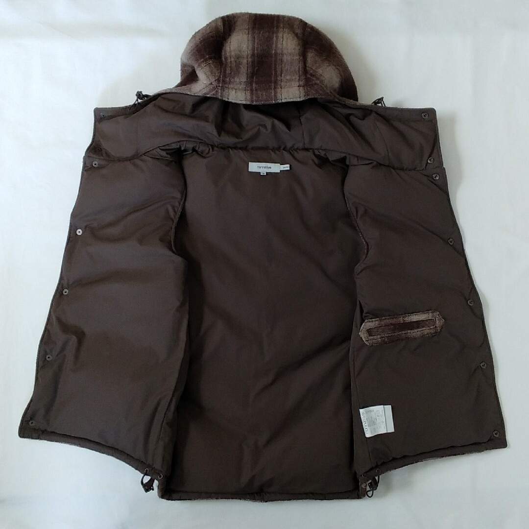 nonnative(ノンネイティブ)のキムタク着 nonnative ダウンベスト ブラウン チェック Size3 メンズのジャケット/アウター(ダウンベスト)の商品写真