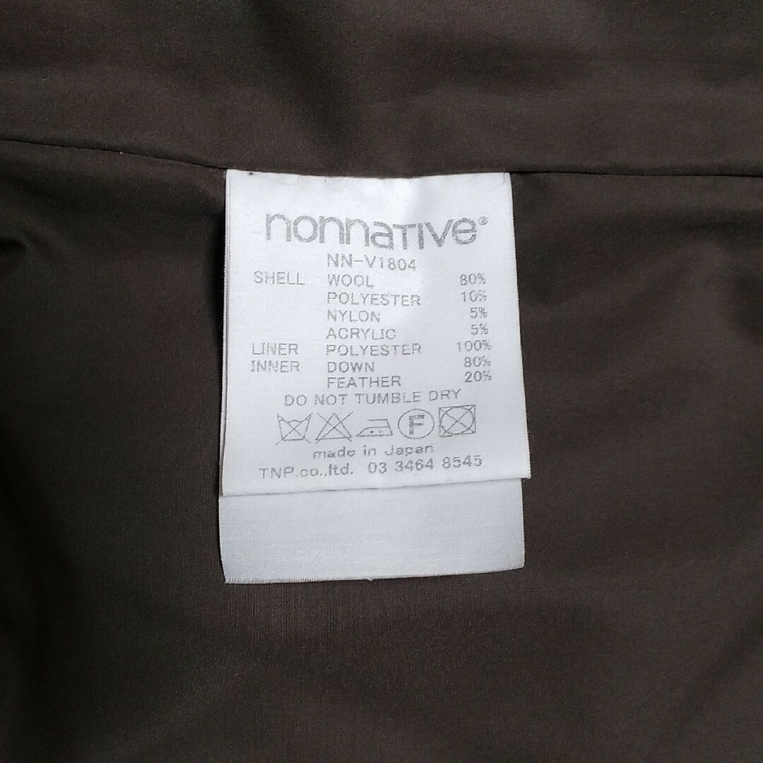 nonnative(ノンネイティブ)のキムタク着 nonnative ダウンベスト ブラウン チェック Size3 メンズのジャケット/アウター(ダウンベスト)の商品写真