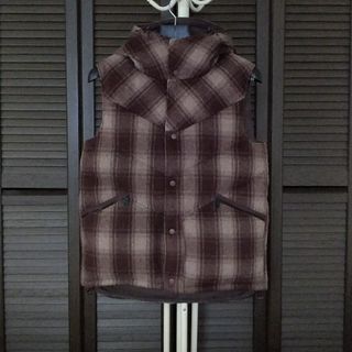 ノンネイティブ(nonnative)のキムタク着 nonnative ダウンベスト ブラウン チェック Size3(ダウンベスト)