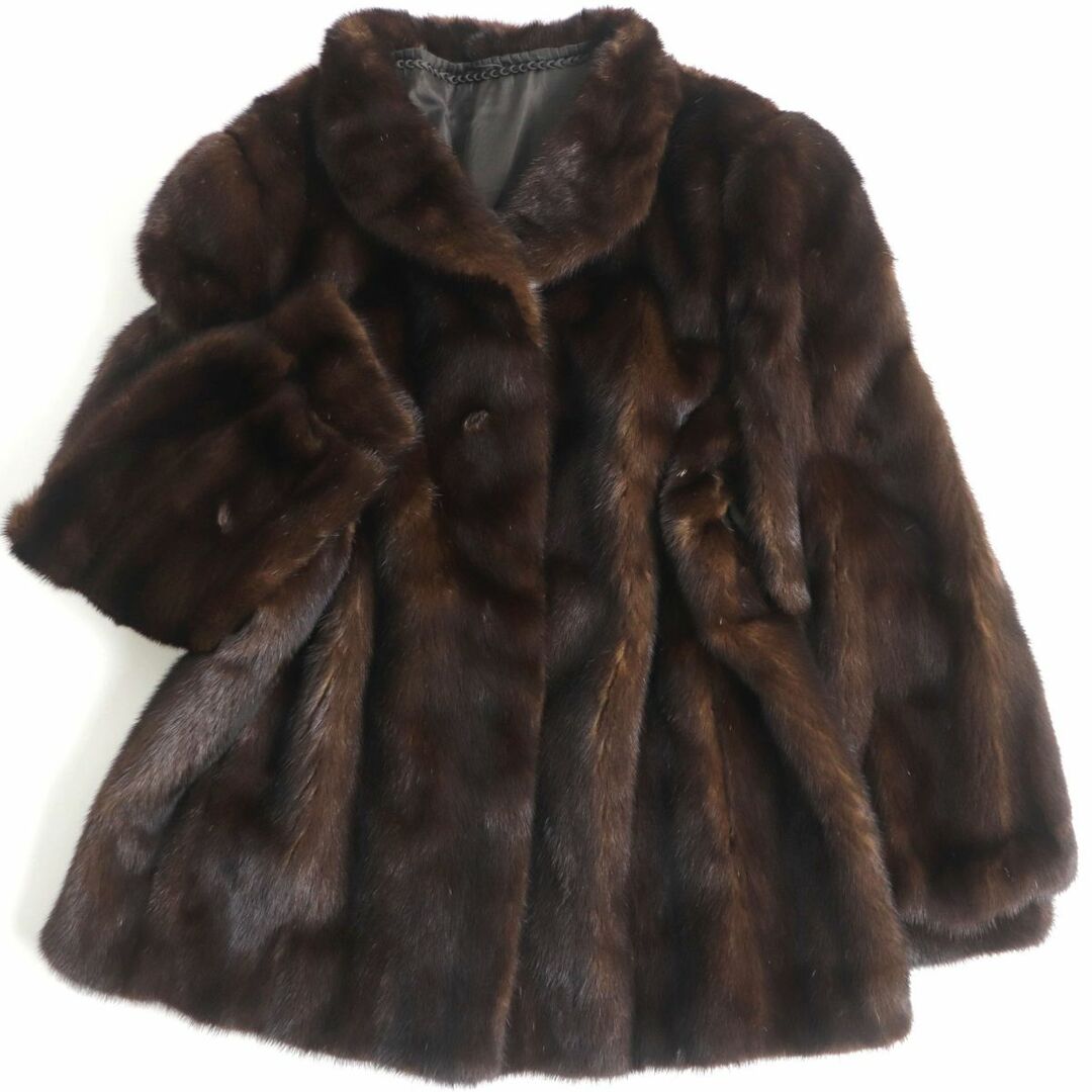 極美品◇SAGA MINK サガミンク 本毛皮コート ブラウン 13 毛質艶や 極美品◇SAGA MINK サガミンク 本毛皮コート ブラウン 13 毛質艶や